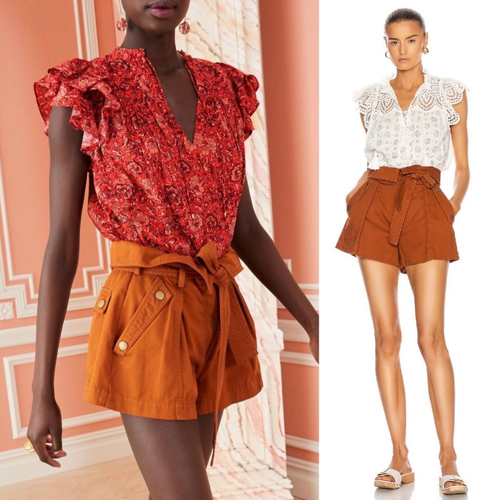 Ulla Johnson Elliot Shorts in Sienna